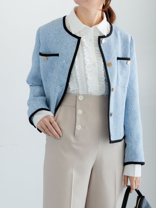 ライトツイードバイカラージャケット《2026 spring catalog item》（ブルー）｜Te chichi（テチチ）通販