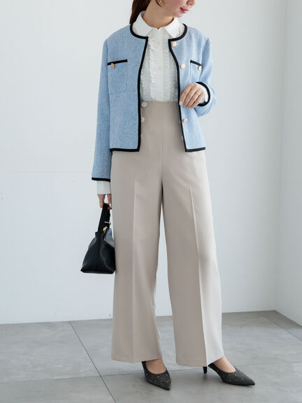 ライトツイードバイカラージャケット《2026 spring catalog item》（ブルー/アイボリー）｜Te chichi（テチチ）通販