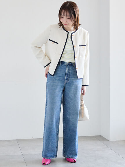 ライトツイードバイカラージャケット《2026 spring catalog item》（ブルー/アイボリー）｜Te chichi（テチチ）通販