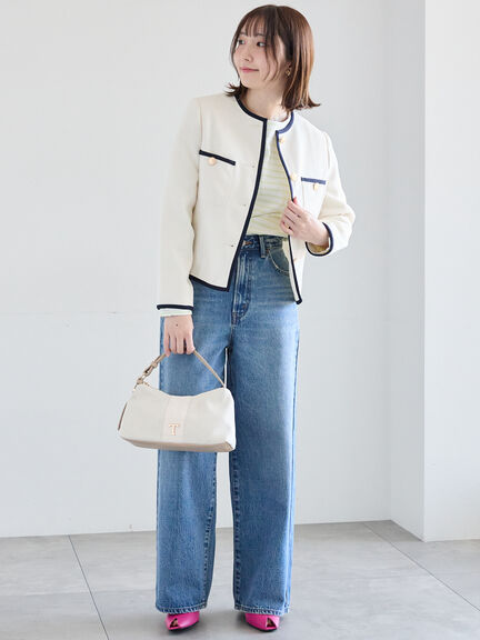 ライトツイードバイカラージャケット《2026 spring catalog item》（ブルー/アイボリー）｜Te chichi（テチチ）通販