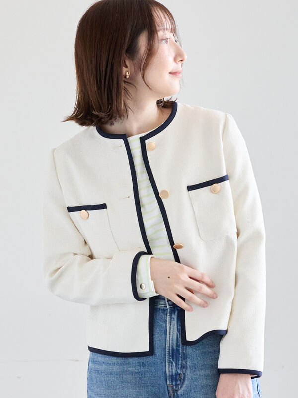 ライトツイードバイカラージャケット《2026 spring catalog item