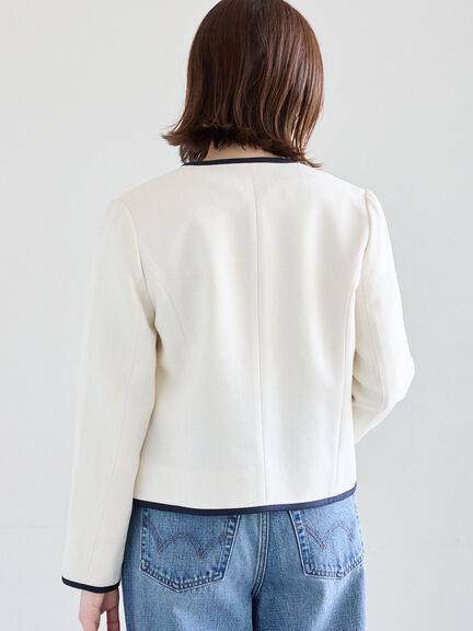 ライトツイードバイカラージャケット《2026 spring catalog item》（ブルー/アイボリー）｜Te chichi（テチチ）通販