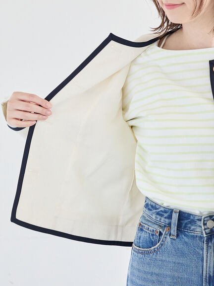 ライトツイードバイカラージャケット《2026 spring catalog item》（ブルー/アイボリー）｜Te chichi（テチチ）通販