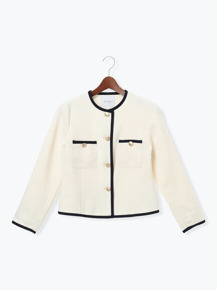 ライトツイードバイカラージャケット《2026 spring catalog item》（ブルー/アイボリー）｜Te chichi（テチチ）通販