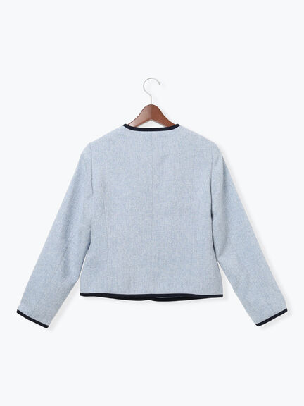 ライトツイードバイカラージャケット《2026 spring catalog item》（ブルー/アイボリー）｜Te chichi（テチチ）通販