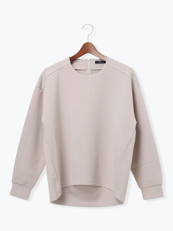 バックジップダンボールプルオーバー（オフホワイト/ブラック/Sグレー