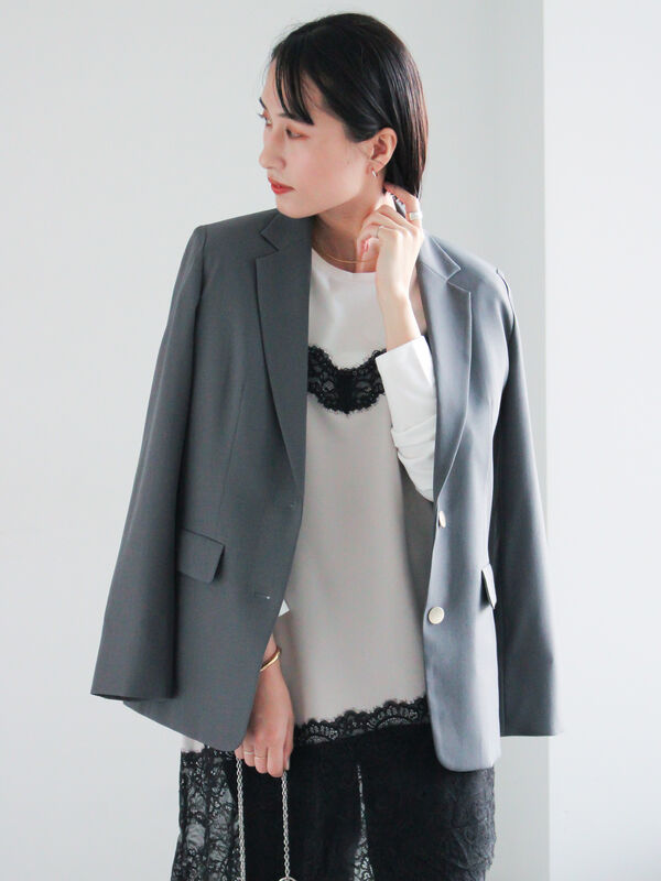 シングルブレストテーラードジャケット《2026 spring catalog item》（グレー）｜Te chichi（テチチ）通販