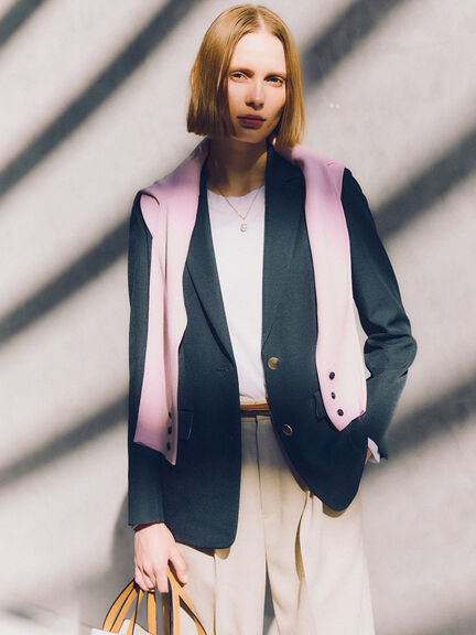 シングルブレストテーラードジャケット《2026 spring catalog item》（グレー/ネイビー）｜Te chichi（テチチ）通販