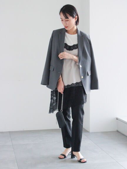 シングルブレストテーラードジャケット《2026 spring catalog item》（グレー/ネイビー）｜Te chichi（テチチ）通販