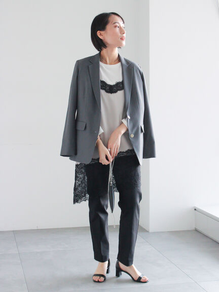 シングルブレストテーラードジャケット《2026 spring catalog item》（グレー/ネイビー）｜Te chichi（テチチ）通販