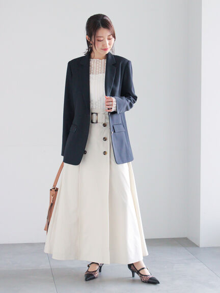 シングルブレストテーラードジャケット《2026 spring catalog item》（グレー/ネイビー）｜Te chichi（テチチ）通販