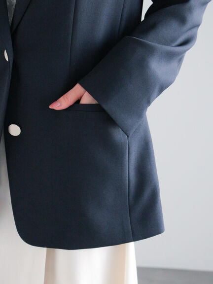 シングルブレストテーラードジャケット《2026 spring catalog item》（グレー/ネイビー）｜Te chichi（テチチ）通販