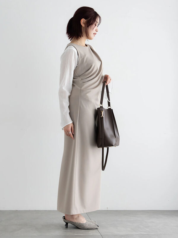 セール】 ドレープ I ラインワンピース【AOYAMA FASHION ASSOCIATION