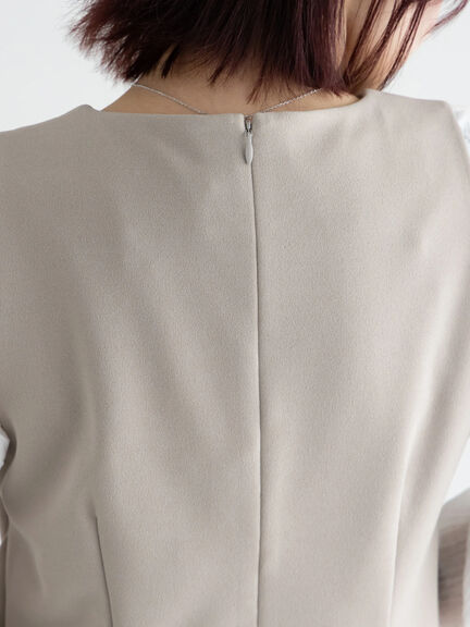 ドレープ I ラインワンピース【AOYAMA FASHION ASSOCIATION × Té chichi】（グレー/ブラック）｜Te chichi（テチチ）通販