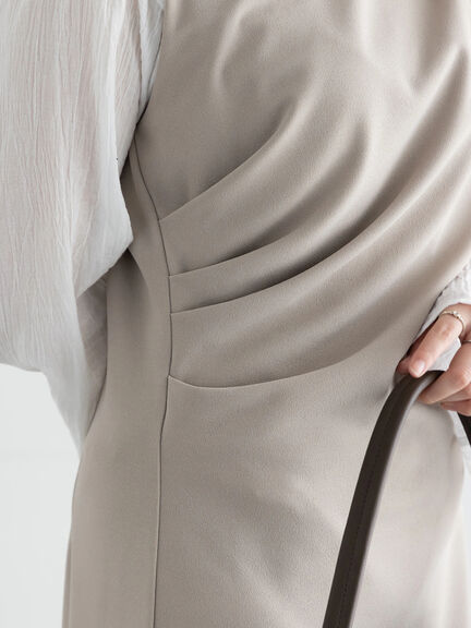 ドレープ I ラインワンピース【AOYAMA FASHION ASSOCIATION × Té chichi】（グレー/ブラック）｜Te chichi（テチチ）通販