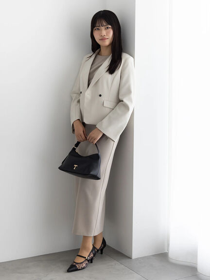 ドレープ I ラインワンピース【AOYAMA FASHION ASSOCIATION × Té chichi】（グレー/ブラック）｜Te chichi（テチチ）通販