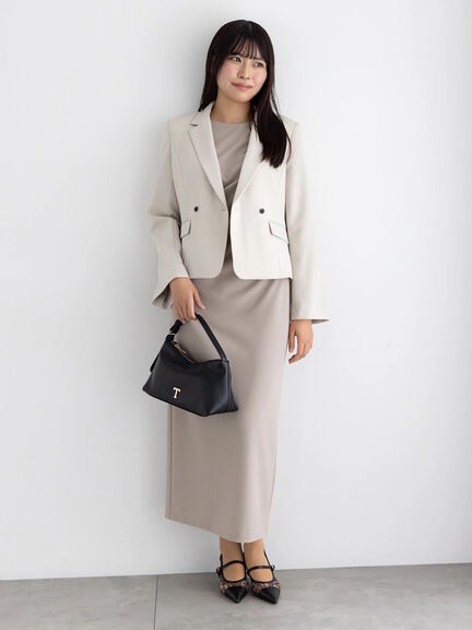 ドレープ I ラインワンピース【AOYAMA FASHION ASSOCIATION × Té chichi】（グレー/ブラック）｜Te chichi（テチチ）通販