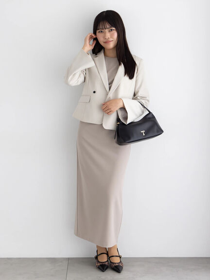 ドレープ I ラインワンピース【AOYAMA FASHION ASSOCIATION × Té chichi】（グレー/ブラック）｜Te chichi（テチチ）通販