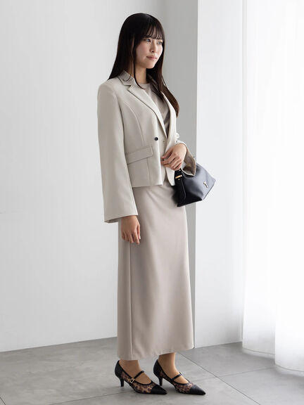 ドレープ I ラインワンピース【AOYAMA FASHION ASSOCIATION × Té chichi】（グレー/ブラック）｜Te chichi（テチチ）通販