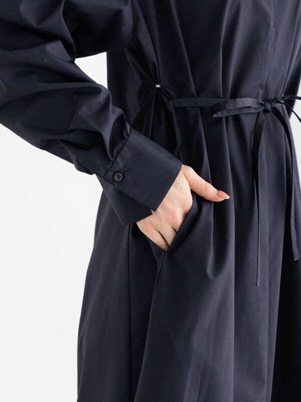 サイドホックフロントジップワンピース（サックスブルー/ブルー