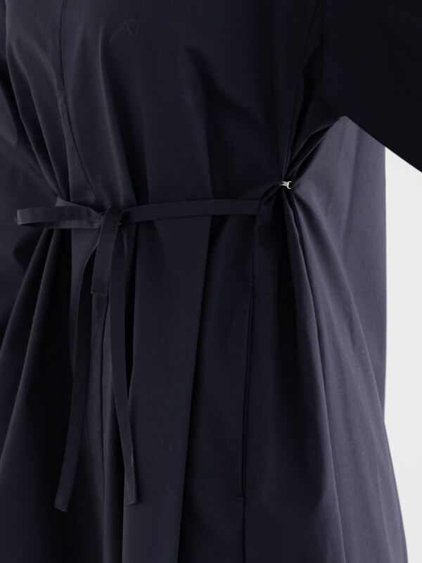 サイドホックフロントジップワンピース（サックスブルー/ブルー