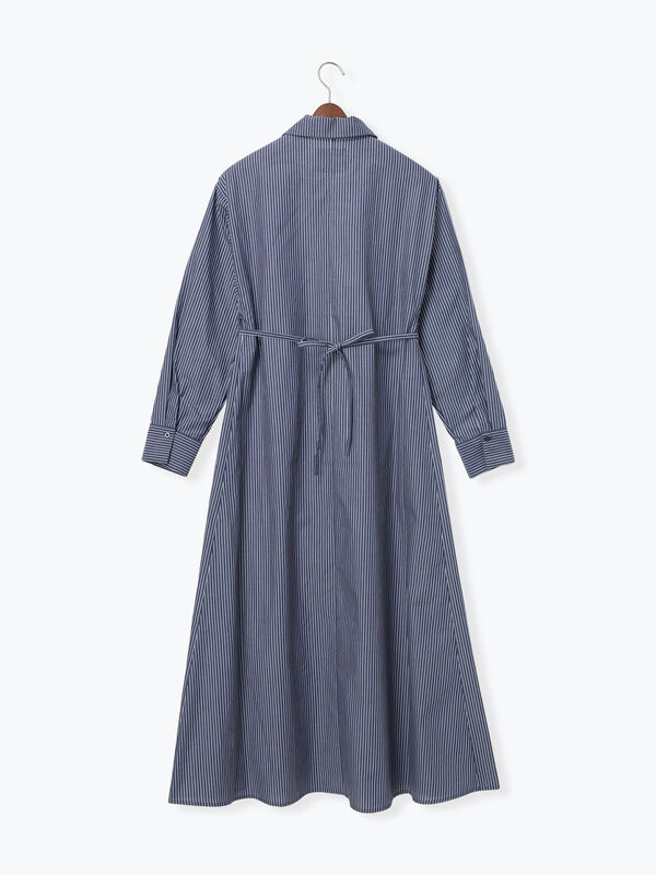 サイドホックフロントジップワンピース（サックスブルー/ブルー