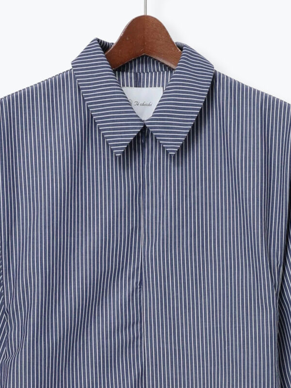 サイドホックフロントジップワンピース（サックスブルー/ブルー