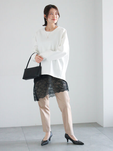 【2026年3月InRed掲載波瑠さん着用】イレギュラーヘムレイヤードレースキャミ（オフホワイト/グレー/ブラック）｜Te chichi（テチチ）通販