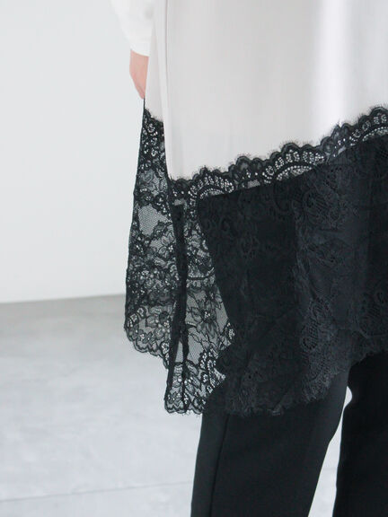 【2026年3月InRed掲載波瑠さん着用】イレギュラーヘムレイヤードレースキャミ（オフホワイト/グレー/ブラック）｜Te chichi（テチチ）通販