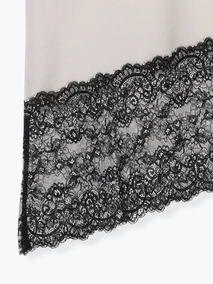 【2026年3月InRed掲載波瑠さん着用】イレギュラーヘムレイヤードレースキャミ（オフホワイト/グレー/ブラック）｜Te chichi（テチチ）通販