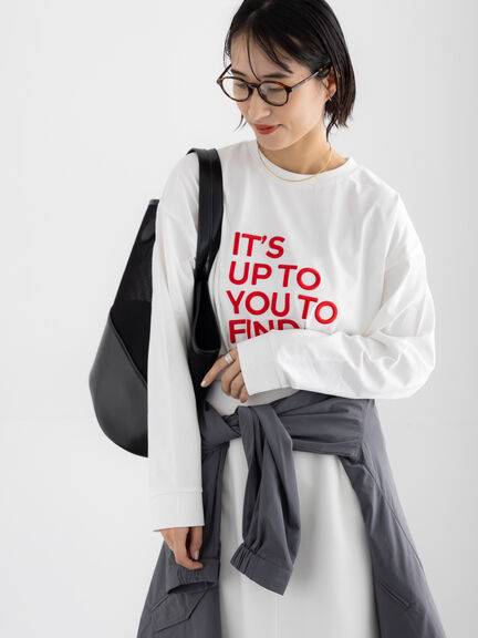 エンブロイダリーロゴTシャツ（チャコールグレー/レッド/アイボリー）｜Te chichi（テチチ）通販