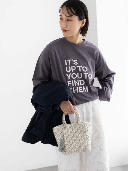 エンブロイダリーロゴTシャツ（チャコールグレー/レッド/アイボリー）｜Te chichi（テチチ）通販