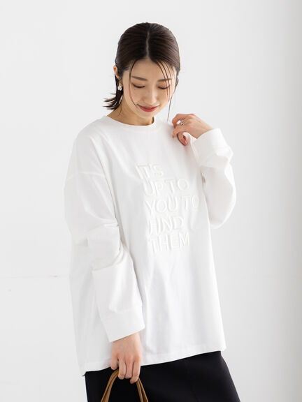 エンブロイダリーロゴTシャツ（チャコールグレー/レッド/アイボリー）｜Te chichi（テチチ）通販