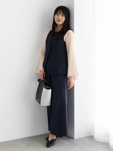 スクエアネックジレ【AOYAMA FASHION ASSOCIATION × Té chichi】（モカ/ネイビー）｜Te chichi（テチチ）通販