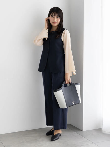 スクエアネックジレ【AOYAMA FASHION ASSOCIATION × Té chichi】（モカ/ネイビー）｜Te chichi（テチチ）通販