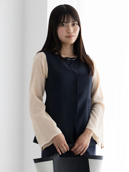 スクエアネックジレ【AOYAMA FASHION ASSOCIATION × Té chichi】（モカ/ネイビー）｜Te chichi（テチチ）通販