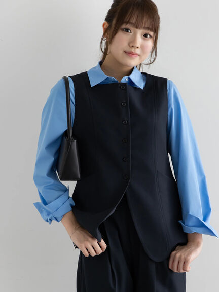 スクエアネックジレ【AOYAMA FASHION ASSOCIATION × Té chichi】（モカ/ネイビー）｜Te chichi（テチチ）通販