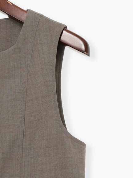 スクエアネックジレ【AOYAMA FASHION ASSOCIATION × Té chichi】（モカ/ネイビー）｜Te chichi（テチチ）通販