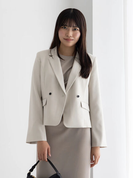 フレア袖クロップトテーラードジャケット【AOYAMA FASHION ASSOCIATION × Té chichi】（ベージュ/ネイビー）｜Te chichi（テチチ）通販