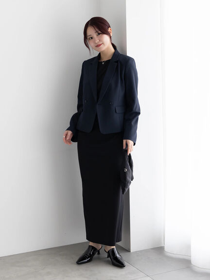 フレア袖クロップトテーラードジャケット【AOYAMA FASHION ASSOCIATION × Té chichi】（ベージュ/ネイビー）｜Te chichi（テチチ）通販