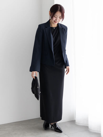 フレア袖クロップトテーラードジャケット【AOYAMA FASHION ASSOCIATION × Té chichi】（ベージュ/ネイビー）｜Te chichi（テチチ）通販