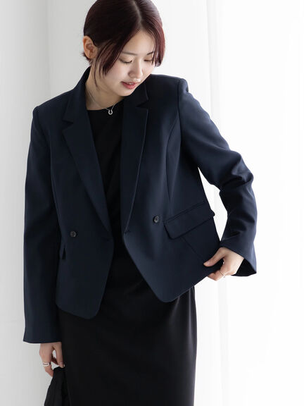 フレア袖クロップトテーラードジャケット【AOYAMA FASHION ASSOCIATION × Té chichi】（ベージュ/ネイビー）｜Te chichi（テチチ）通販