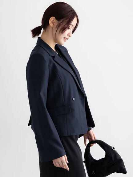 フレア袖クロップトテーラードジャケット【AOYAMA FASHION ASSOCIATION × Té chichi】（ベージュ/ネイビー）｜Te chichi（テチチ）通販