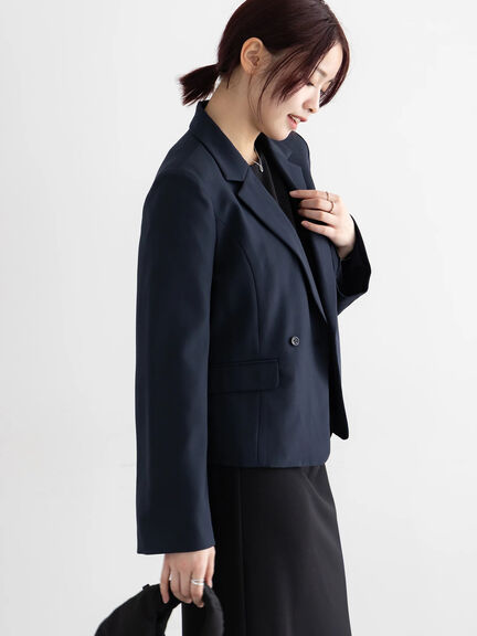 フレア袖クロップトテーラードジャケット【AOYAMA FASHION ASSOCIATION × Té chichi】（ベージュ/ネイビー）｜Te chichi（テチチ）通販