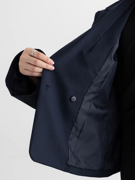 フレア袖クロップトテーラードジャケット【AOYAMA FASHION ASSOCIATION × Té chichi】（ベージュ/ネイビー）｜Te chichi（テチチ）通販