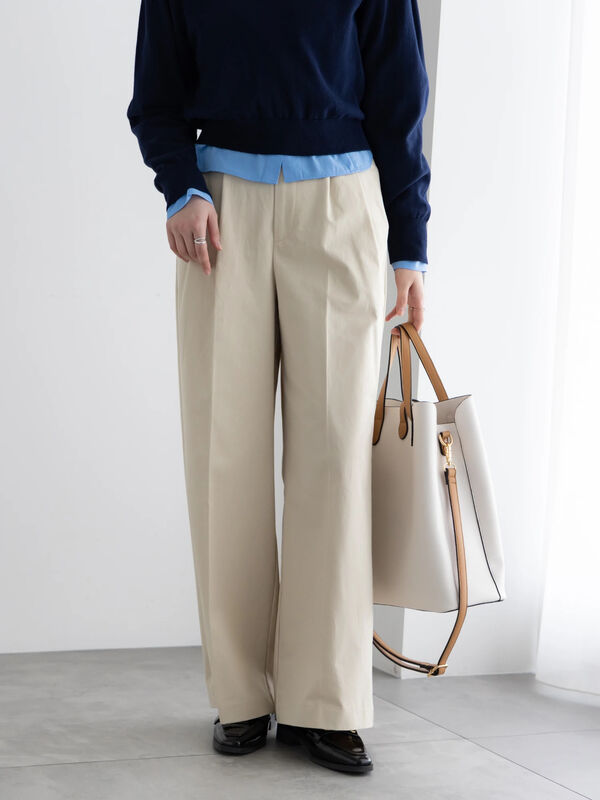 2タックチノパンツ【AOYAMA FASHION ASSOCIATION × Té chichi】（ベージュ）｜Te chichi（テチチ）通販