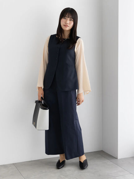 2タックチノパンツ【AOYAMA FASHION ASSOCIATION × Té chichi】（ベージュ/ネイビー）｜Te chichi（テチチ）通販