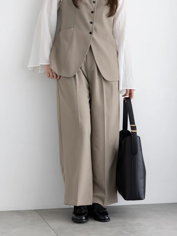 2タックワイドパンツ【AOYAMA FASHION ASSOCIATION × Té chichi】（モカ）｜Te chichi（テチチ）通販