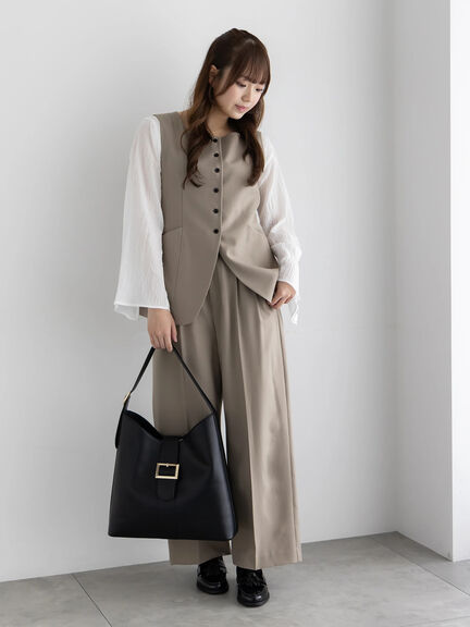 2タックワイドパンツ【AOYAMA FASHION ASSOCIATION × Té chichi】（モカ/ネイビー）｜Te chichi（テチチ）通販