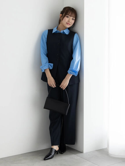 2タックワイドパンツ【AOYAMA FASHION ASSOCIATION × Té chichi】（モカ/ネイビー）｜Te chichi（テチチ）通販